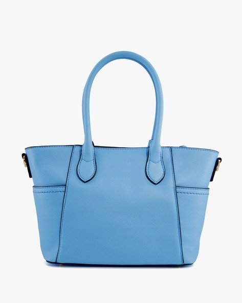 Medium Blue Solid Casual PU Women Tote Bag - Selling Fast at Pantaloons.com