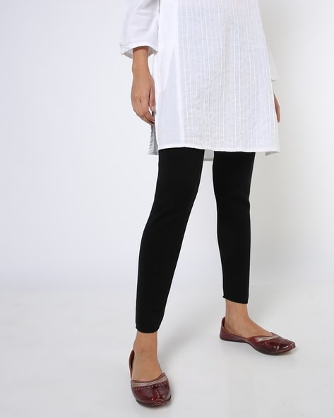 Buy Ankle-Length Winter Leggings with Elasticated Waist Online at