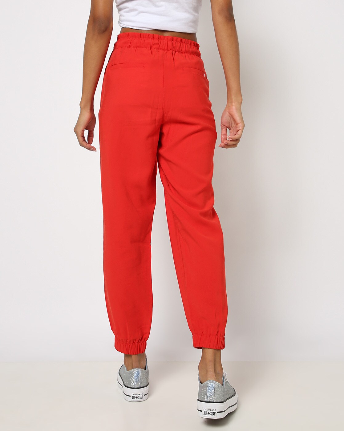 Buy Tommy Hilfiger Woman Red Solid Track Pants - Track Pants for Women  9250879