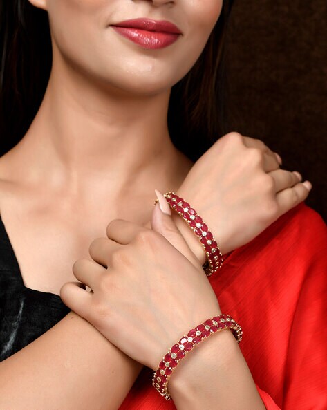 Classic Italian Rhodium CZ Diamond Red Ruby Bracelet Girls Women at Rs  178/piece | Bandra West | Mumbai | ID: 18946682630