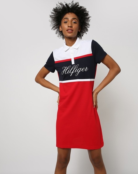 Buy Tommy Hilfiger Tommy Hilfiger Ribbed Abstract Print A-Line Dress at  Redfynd