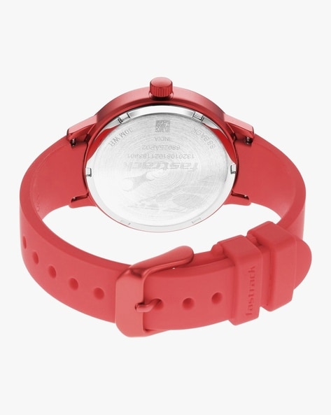 Buy Fastrack Red Dial Red Leather Strap Watch Online