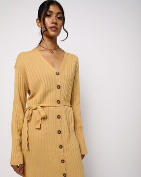 beige jumper shirt dress