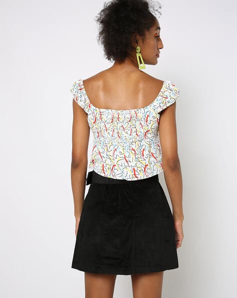 Geometric Print Crop Top view 2