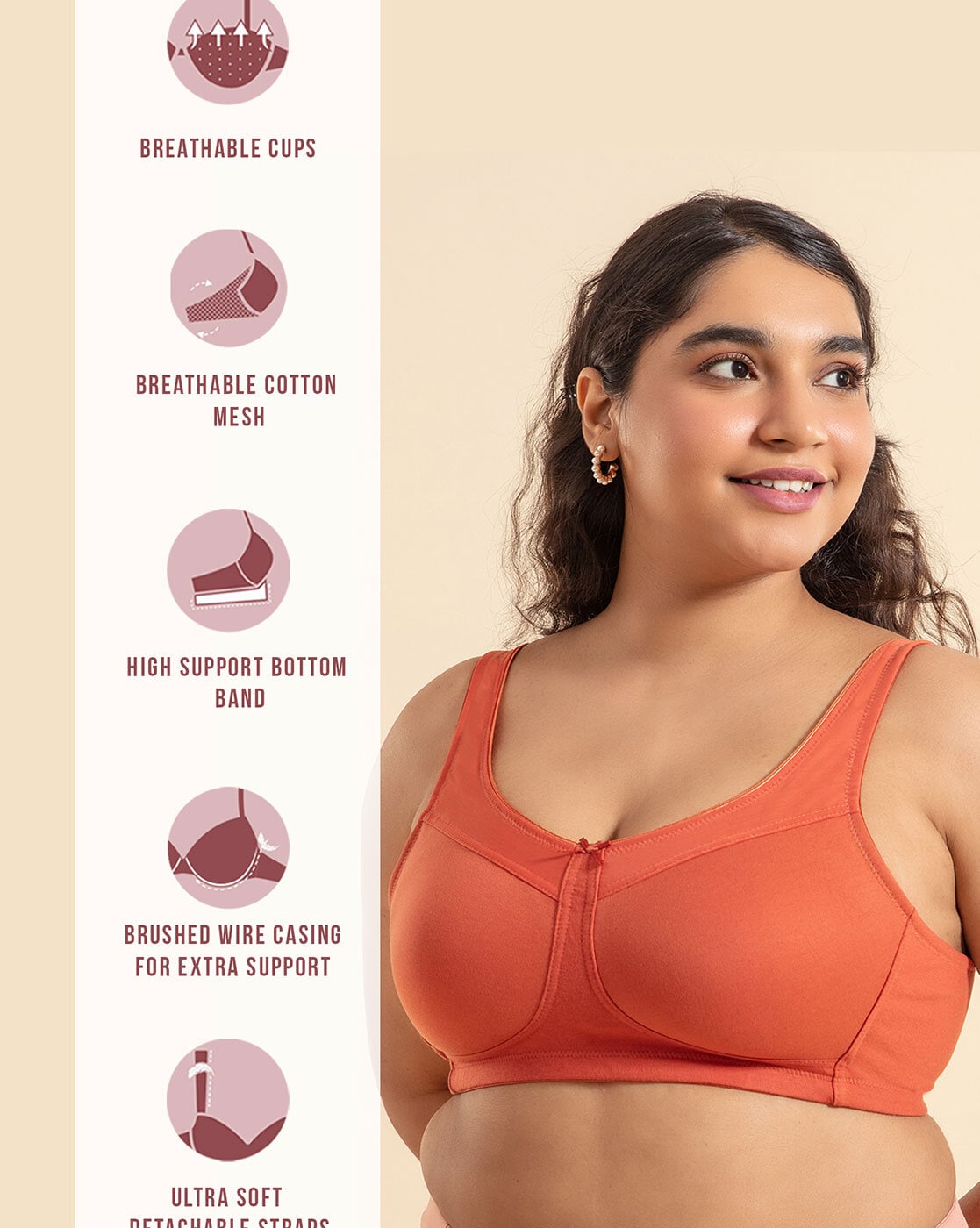 Buy PrivateLifes Orange Polka Cotton Minimiser Bra For Women(PL-BR-220001)  Online at Best Prices in India - JioMart.