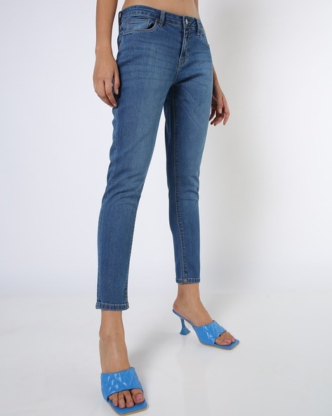 Mid-Wash Slim Fit Jeans