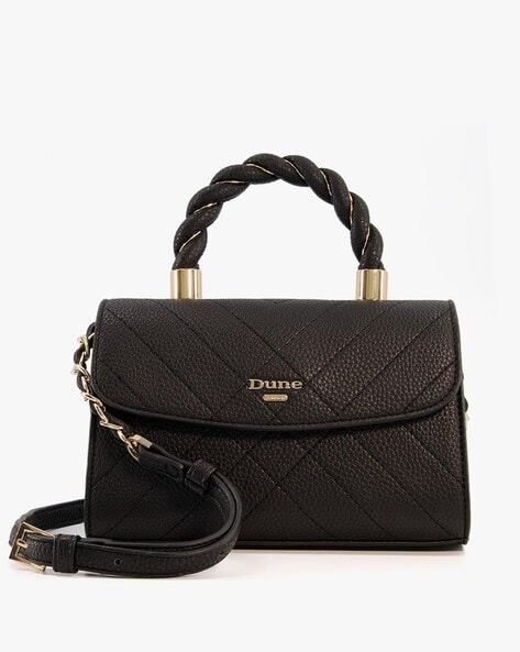 Dune London Dinks Sling Bag with Twisted Handle For Women (Black, OS)