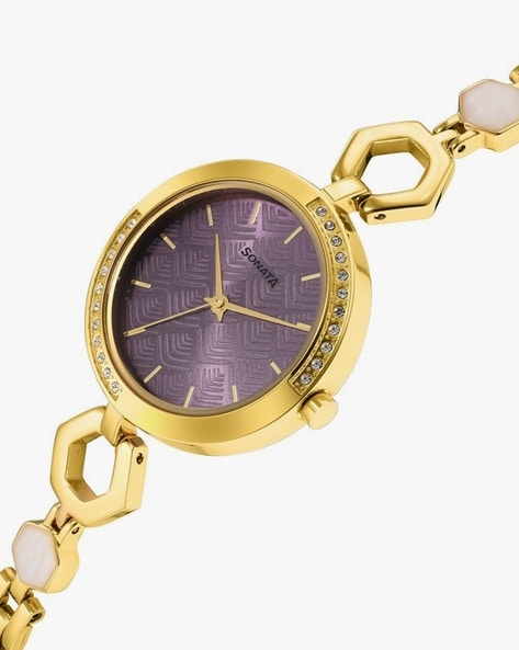 Sonata watch ladies online golden