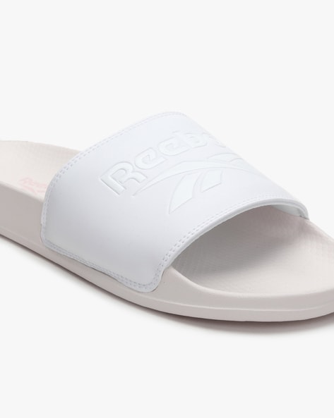 Reebok best sale slides white