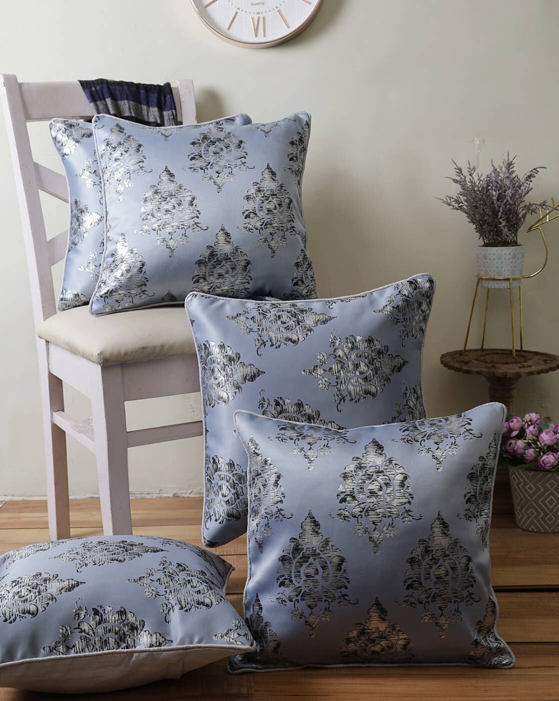 Grey floral cushion outlet covers