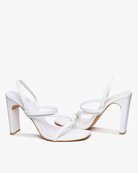 GNIST White Strap Office Block Heel