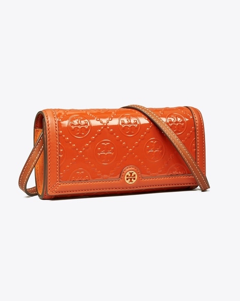 Buy Tory Burch T Monogram Patent Wallet with Detachable Crossbody Strap |  Spring Spice Color Women | AJIO LUXE