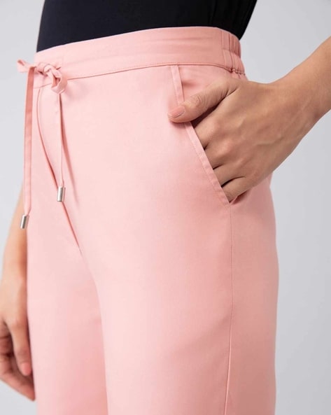 Missguided Western Bottoms  Buy Missguided Pink Outside Split Hem Slim Leg  Trousers Online  Nykaa Fashion