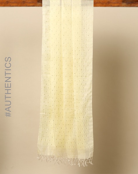 Handloom Pure Silk  Merserised Cotton Sequins Dupatta Price in India
