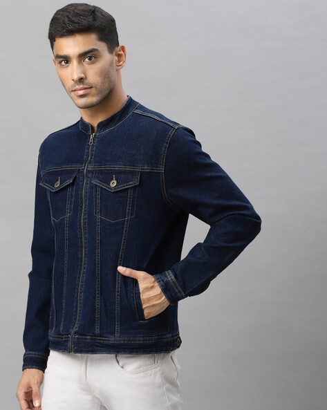 fashion stand collar Cotton slim-fitting Denim Jackets - mefashionova | Denim  jacket men, Denim shirt men, Vintage denim jacket