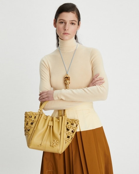 Buy Tory Burch Mcgraw Die-Cut Dragonfly Bag with Detachable Strap | Beeswax  Color Women | AJIO LUXE