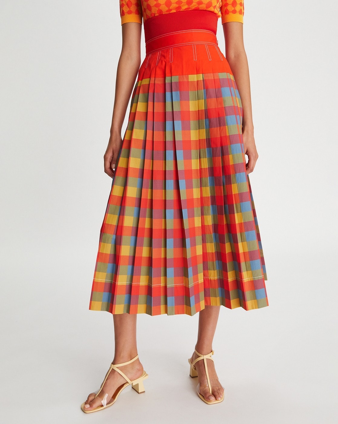 Plaid pleated shop skirt tory burch