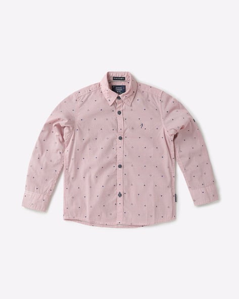 Striped Shirt with Spread Collar