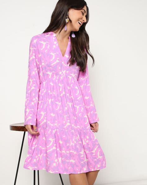 Printed Fit Flare Dress