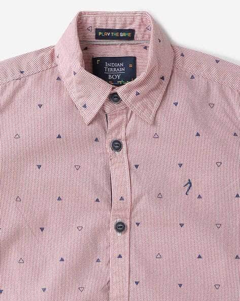 Striped Shirt with Spread Collar view 3