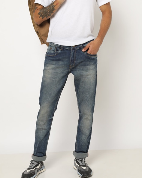 Navy Blue/ Denim Pants Stretchable Straight Cut Jeans for Men | Lazada PH-nextbuild.com.vn