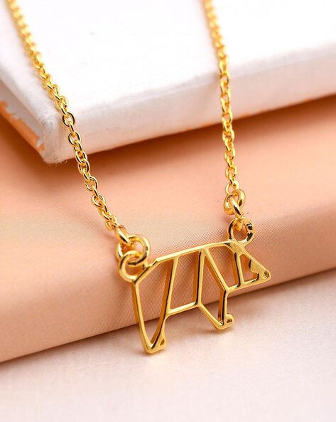 Teddy Bear Pendant Gold Dipped Chain Necklace – US Jewelry House