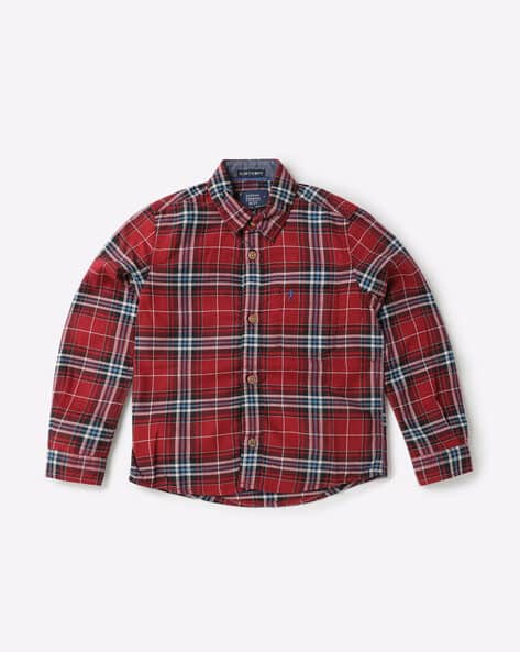 Checked Shirt with Embroidered Logo