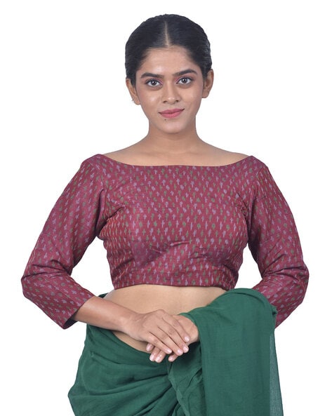 Boat Neck Blouse  Shop Latest Indian Boat Neck Blouse Designs