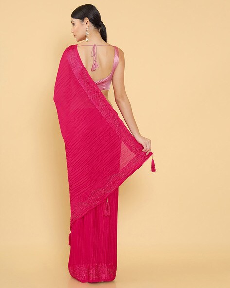 Berry Chiffon Saree