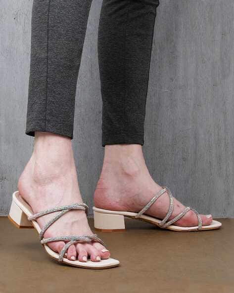 Embellished Chunky Heeled Sandals
