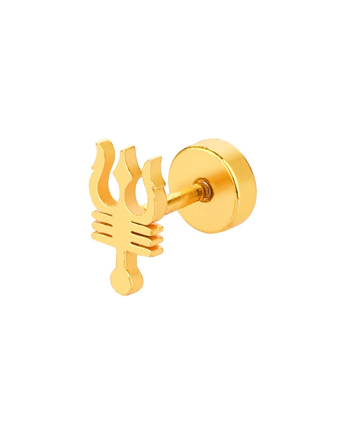 Buy Zumrut Gold Plated Lord Shiva Trishul Om Stud Earring (Men and Women)  Online at Best Prices in India - JioMart.