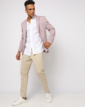 white shirt beige pants cognac belt and shoes men style casual outfit   Mens outfits Blazer outfits men Mens pants fashion