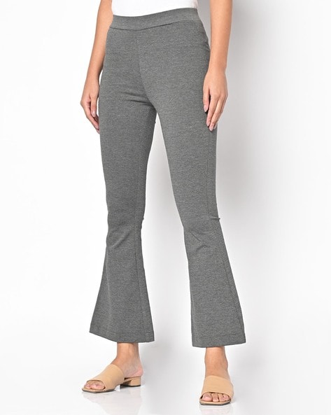 Flared houndstooth trousers Woman Grey  TWINSET Milano