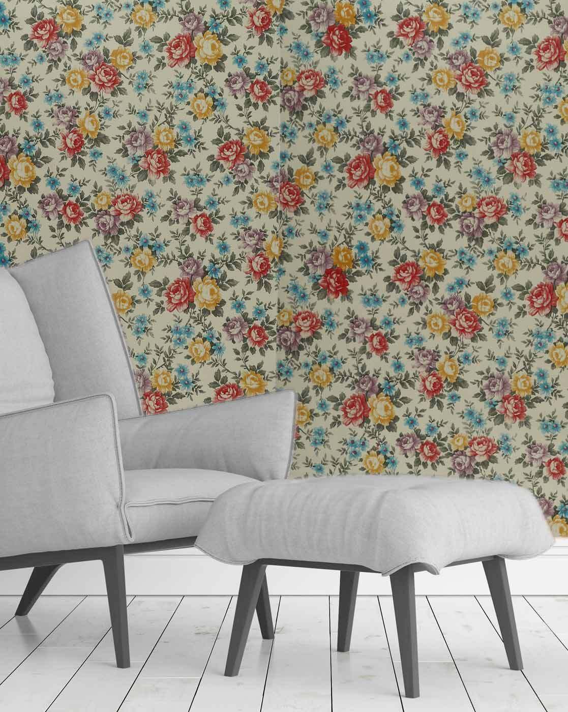 Buy Asian Paints S107XF07A15 EzyCR8 45x300cm Vinyl Blue Floral Curls Water  Resistant Self Adhesive Wallpaper HPCA24360 Online At Best Price On Moglix