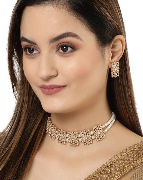 Kundan Choker Indian Necklace Jewelry Set – ShopBollyWear.Com