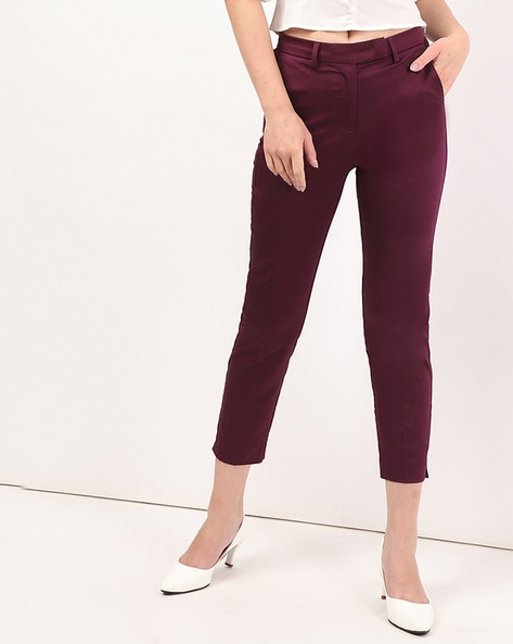 Burgundy Slim Fit Trousers