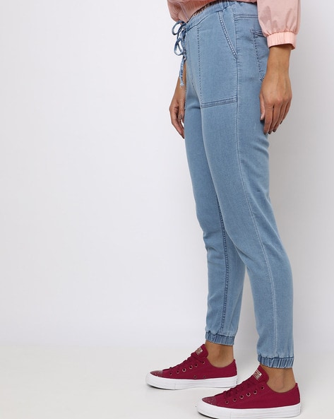 Denim high rise discount joggers