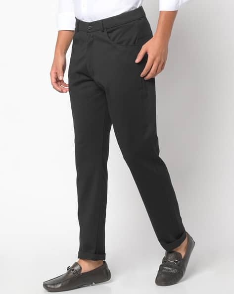 Chinos Mens Black Ankle Pants Ankle-Length Mid-Rise Chinos