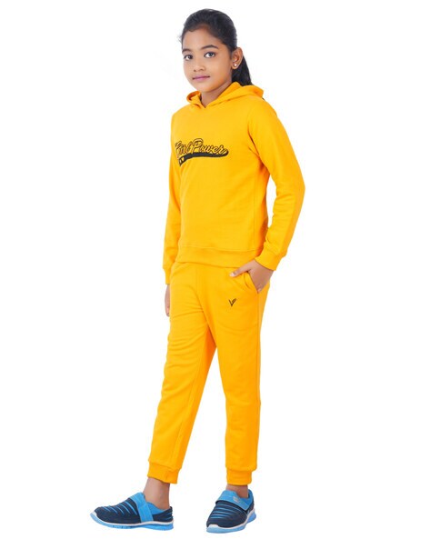 Girls sales yellow tracksuit