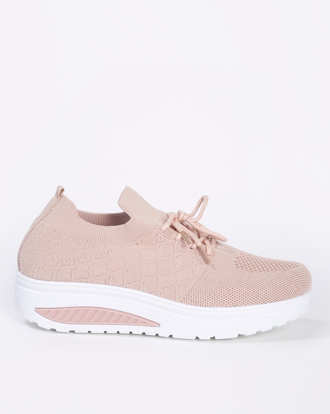 Buy online Women Peach Knitted Lace-up Sports Shoe from Sports Shoes &  Sneakers for Women by Off Limits for ₹1399 at 71% off