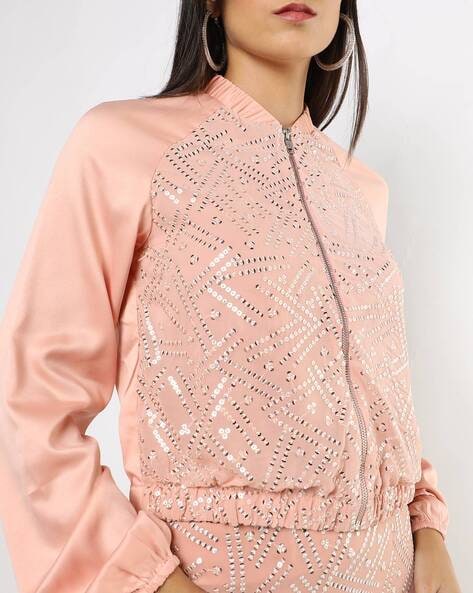 embellished bomber jacket