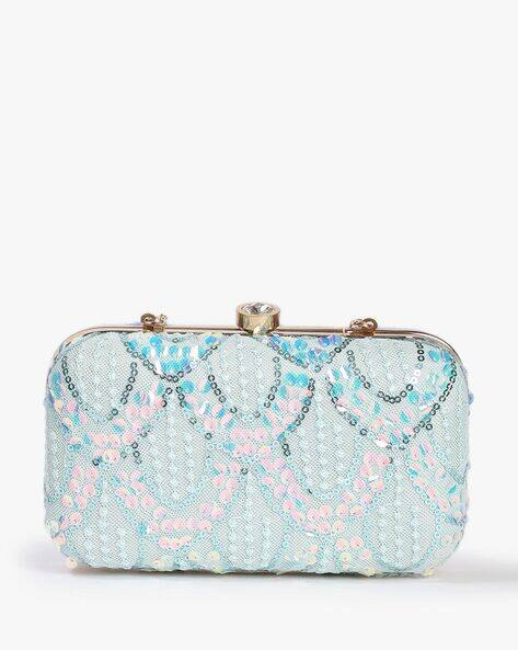 FABBHUE Embellished Minaudiere with Detachable Strap