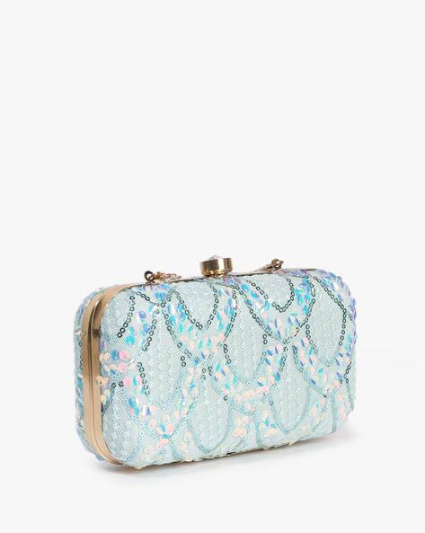 FABBHUE Embellished Minaudiere with Detachable Strap
