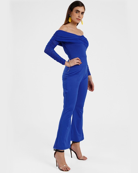 Blue Floral Jumpsuit - Long Sleeve Jumpsuit - Tie-Back Jumpsuit - Lulus