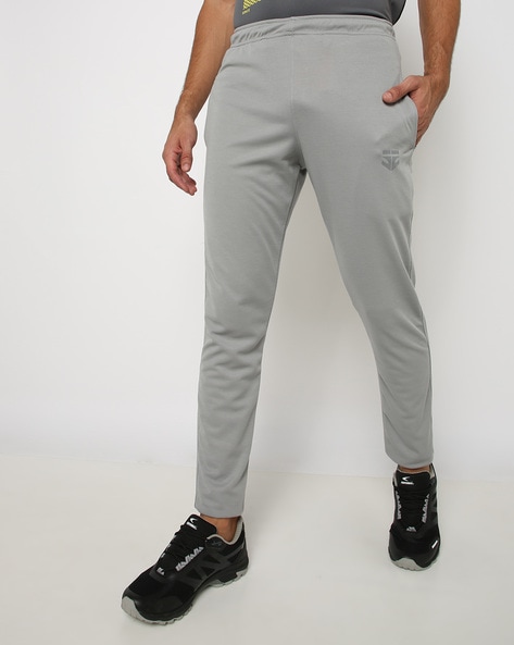 Men Fitted Track Pants with Elasticated Waist