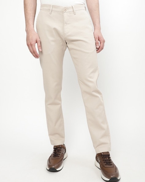 Buy Men Cotton Linen Stone White Trousers Online | Merchant Marine