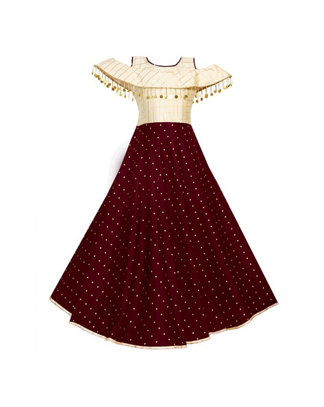 Maroon and cream clearance dress