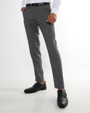 Limehaus  Mens Silver Grey Cropped Suit Trousers  Suit Direct