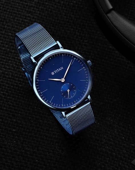 Titan blue belt watch hot sale