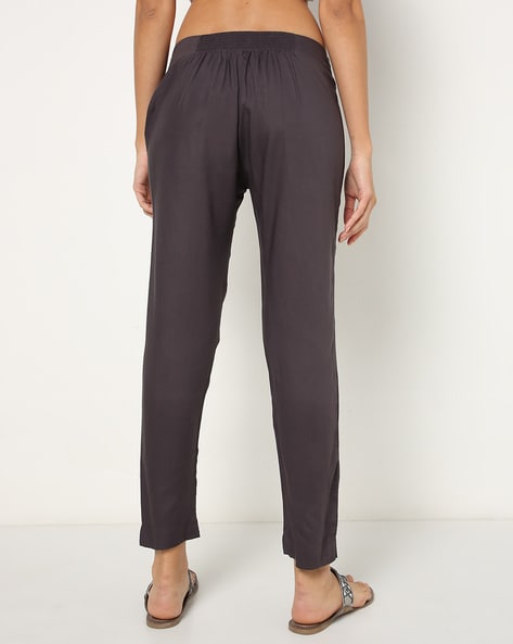 Slim Leg Side Zip Flat Front Trousers  MS Collection  MS